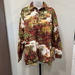 Ritmo Latino Replay Button Up Shirt XL Flamenco Dancers Vintage Retro Italy